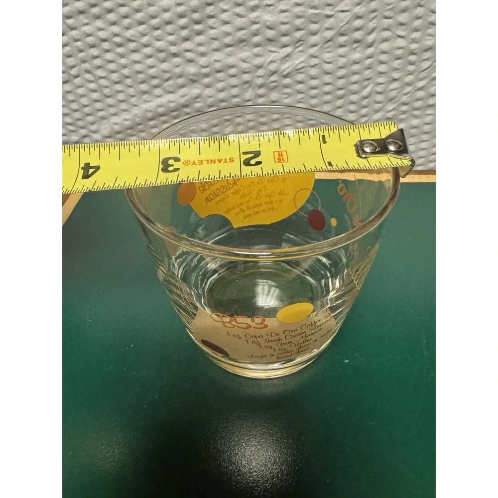 Vintage Cops De Oro‎ Black Russian Recipe Glass Mid Century Bar ware